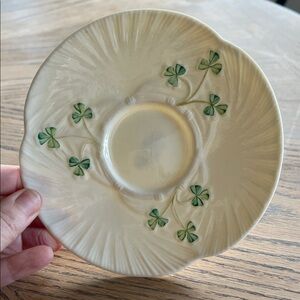 Belleek Vintage Saucer Irish Shamrock